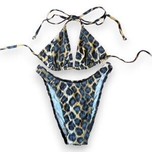 Vintage 1990s deadstock cheetah print bikini